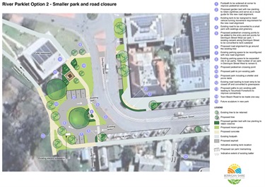 Smaller park and road closure